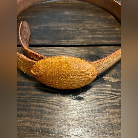 Los Altos Buttercup Genuine Crocodile Belt men’s size 38 - Picture 5 of 7